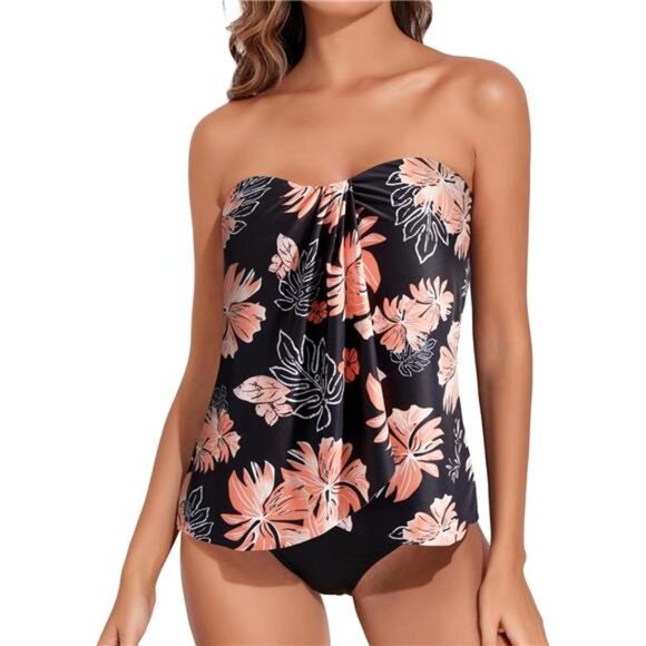 Flyaway Halter Tankini with Bandeau Top – Tummy Control Two Piece Swimsuit